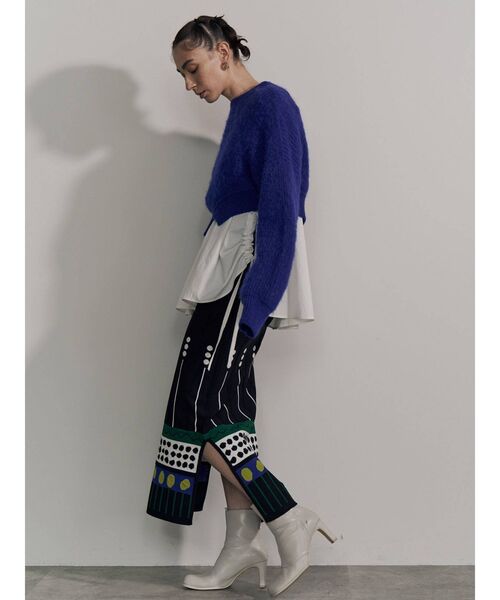 UN3D.（アンスリード）の「ミックスドットジャカードニットスカート