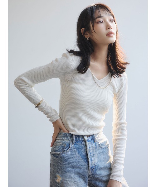 リュクスビスコースニットプルオーバー（ニット/セーター）｜anuans