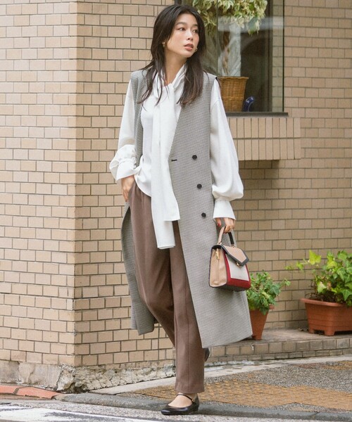 23区（ニジュウサンク）の「ガンクラブチェック ロング ジレ（その他