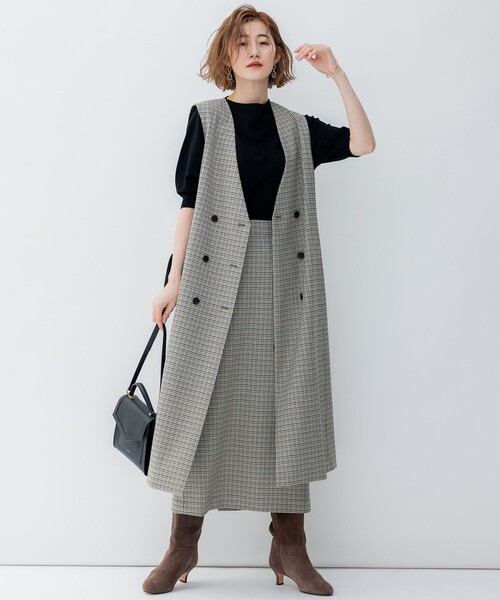 23区（ニジュウサンク）の「ガンクラブチェック ロング ジレ（その他