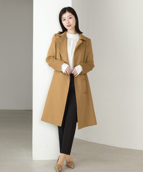 ロングカシミヤコートベルト付き（その他アウター）｜sankyo shokai