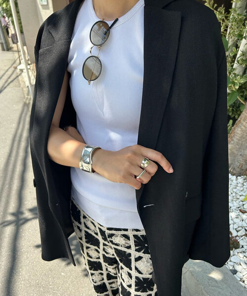 セットアップ対応】からみ織ダブルジャケット（テーラードジャケット