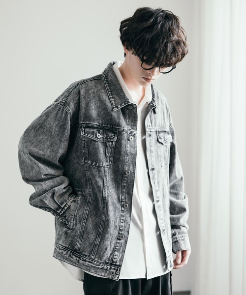 レプシム 新品タグ付グレー オーバーサイズ デニムジャケット 美品