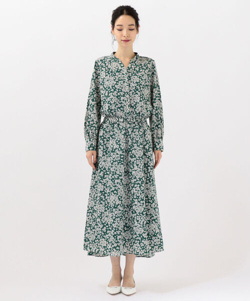 SHIPS（シップス）の「フラワープリントロングスリーブVネック