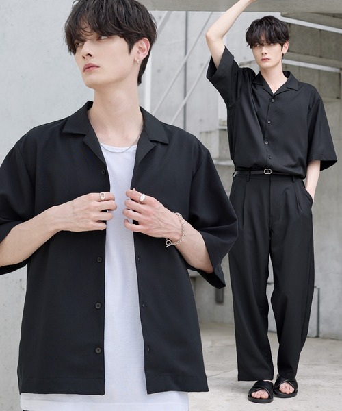 セール】【セットアップ 3点セット】防シワ接触冷感リラックスワイド