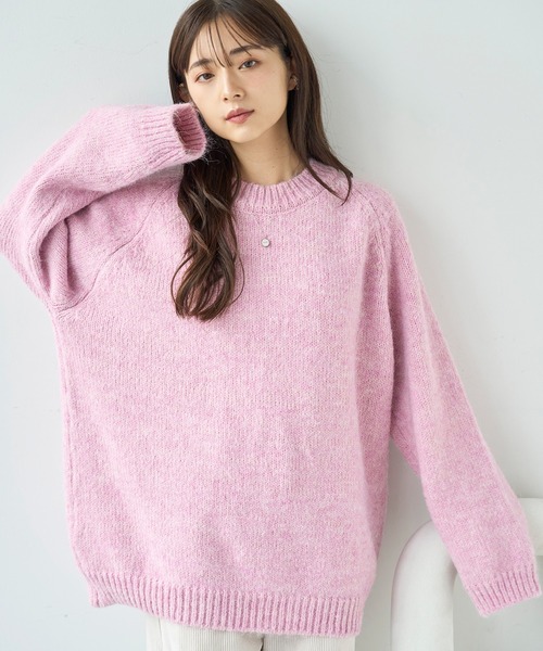 セール】ミックスカラー オーバーサイズニット【585128】（ニット