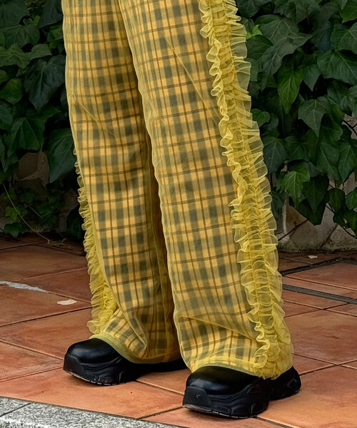 CIAOPANIC（チャオパニック）の「チュールレイヤードチェックパンツ