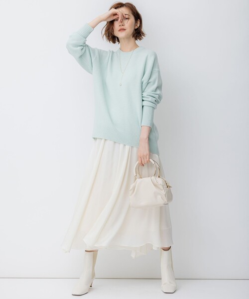 滝沢眞規子さん着用/洗える】ウールカシミヤ クルーネック ニット