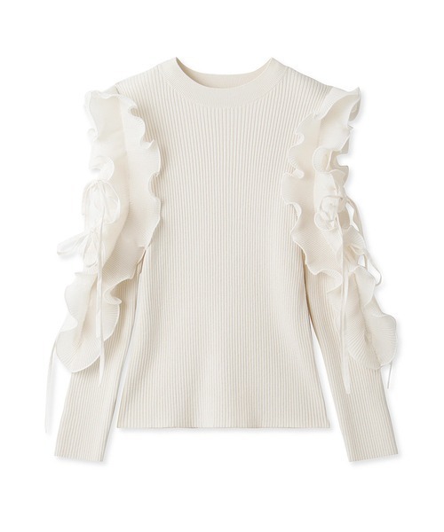 SNIDEL（スナイデル）の「フリルスリーブニットプルオーバー（ニット