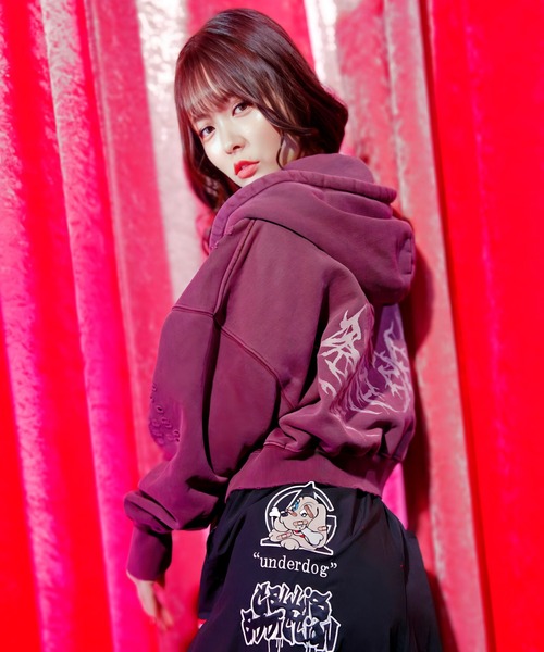 GALFY（ガルフィー）の「GALFY-染め染めわんちゃんボロボロパーカー