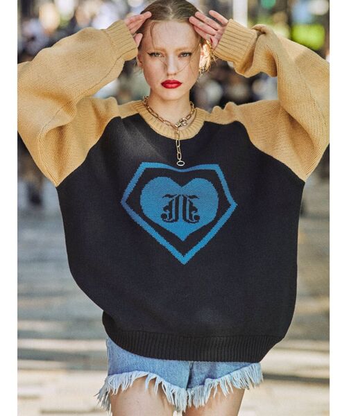 jouetie（ジュエティ）の「【コラボ】SUPER LOVERS ラグランニット