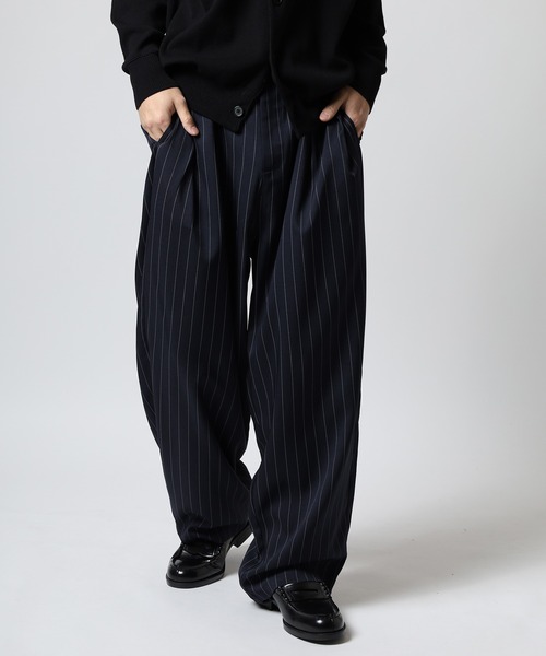 セール】ストライプカーブパンツ（スラックス）｜revertical（リ