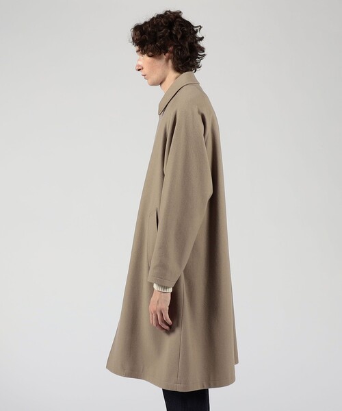 ウールナイロン バルカラーコート（ステンカラーコート