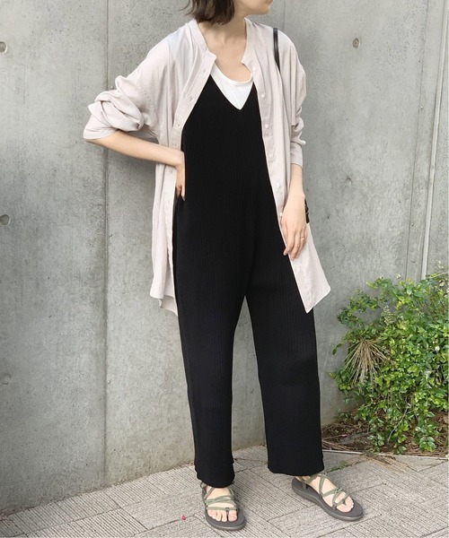 SLOBE IENA（スローブイエナ）の「コットンリブニットサロペット