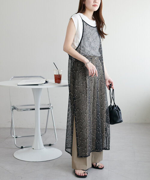 MIX糸メッシュキャミワンピース（ワンピース）｜DISCOAT（ディスコート