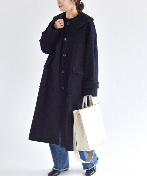 セール】quaranciel: PONTETORTO フラット カラー ロング コート