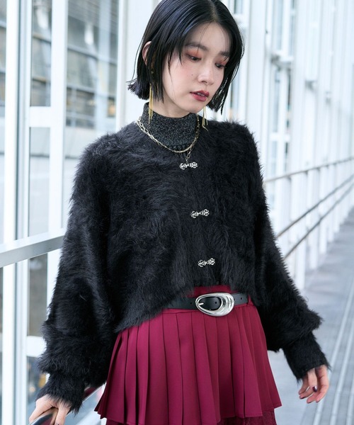 シャギーチャイナニットカーディガン(HARE)（カーディガン/ボレロ