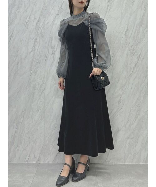 dazzlin（ダズリン）の「シアーベールセミフレアワンピース