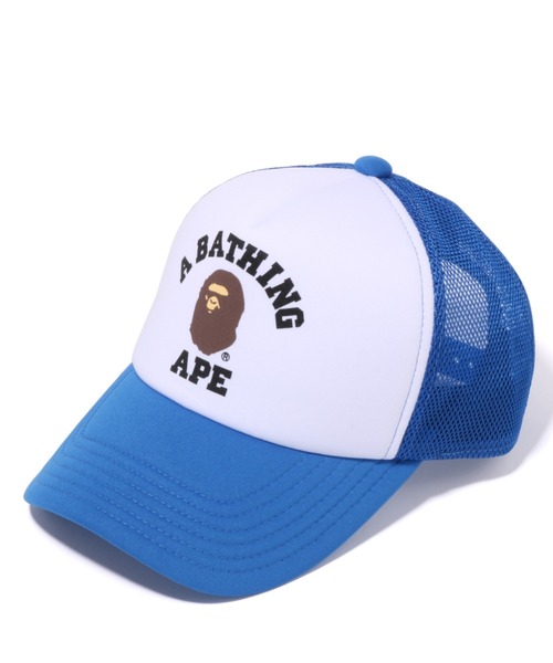 A BATHING APE ロゴキャップ ホワイト/ネイビー A BATHING APE（ア