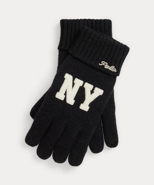 NY パッチ フリースラインド ウール グローブ（手袋）｜POLO RALPH