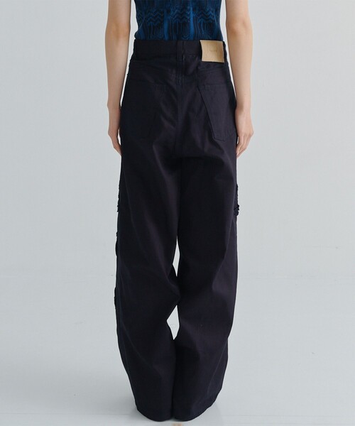 TAAKK/ターク】DENIM WIDE PANTS(刺繍)/ワイドデニムパンツ（デニム