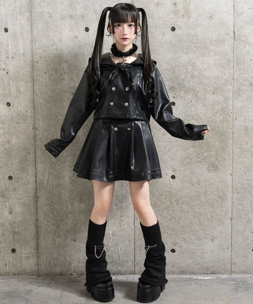 PUレザーセーラーセットアップ（セットアップ）｜Amilige