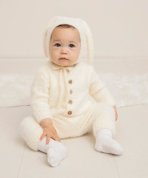 セール】FUN!FAN!ANIMAL マシュマロカバーオール＆ボンネットセット