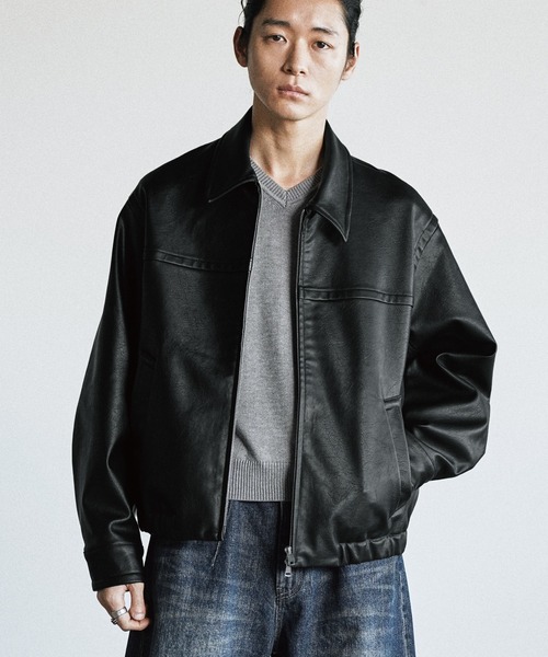 ARTIFICIAL GRAIN / FAUX SUEDE ZIP BLOUSON（ブルゾン）｜WYM LIDNM