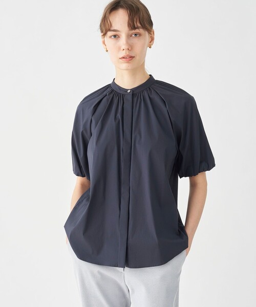 ストレッチブロード パフスリーブブラウス（シャツ/ブラウス
