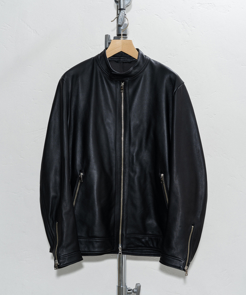 セール】ナッパレザー シングルレザーライダースジャケット