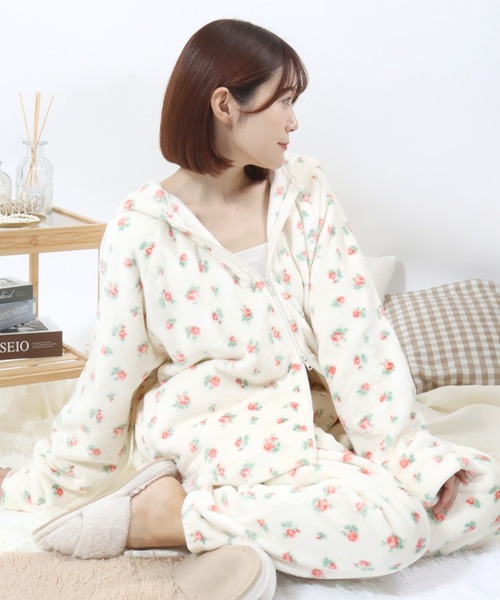 セール】JEMORGAN（ジェーイーモーガン）花柄ボアフリース ジップ