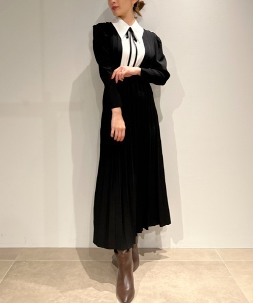 SNIDEL（スナイデル）の「Sustainableブラウスカラードッキングニット