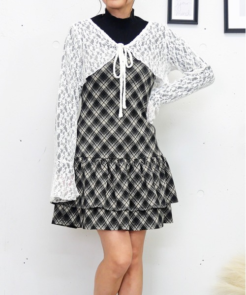 セール】チェックワンピースボレロセット（セットアップ）｜FUN