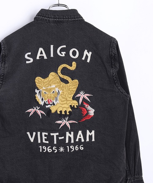セール】HOUSTON デニムベトナムジャケット（タイガー・ドラゴン