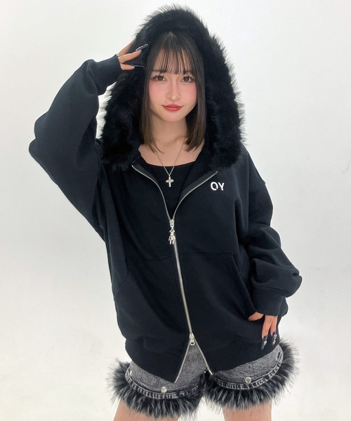 セール】『OY/オーワイ』DOLLY FAUX FUR HOODIE ZIP UP/ドリー ファー