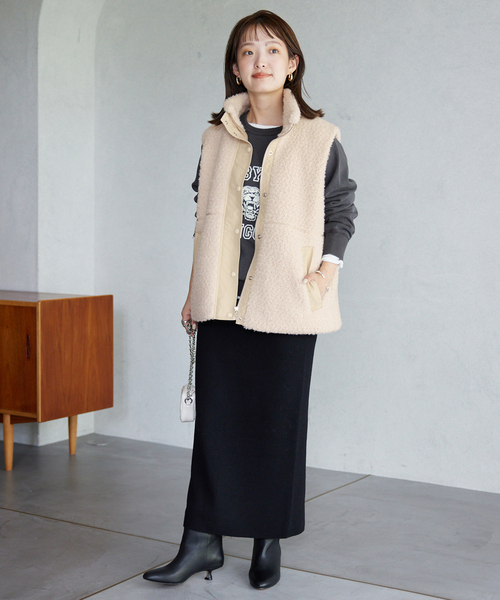 SLOBE IENA（スローブイエナ）の「ECOPELボアショートベスト（ベスト