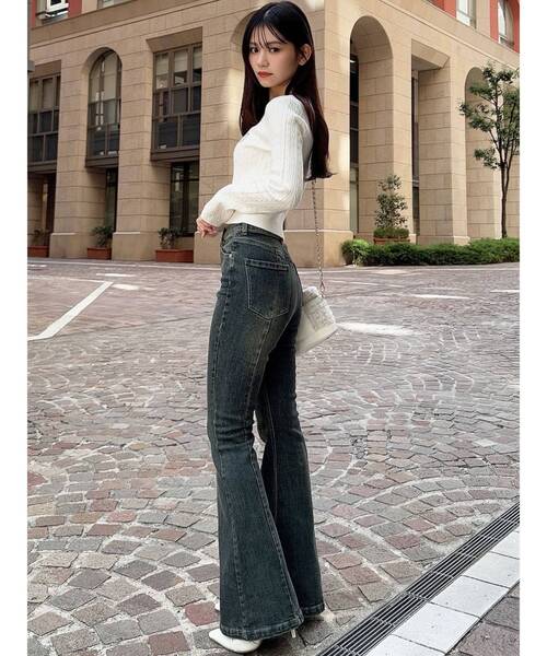 セール】スタイルメイクフレアデニムパンツ（デニムパンツ）｜RESEXXY