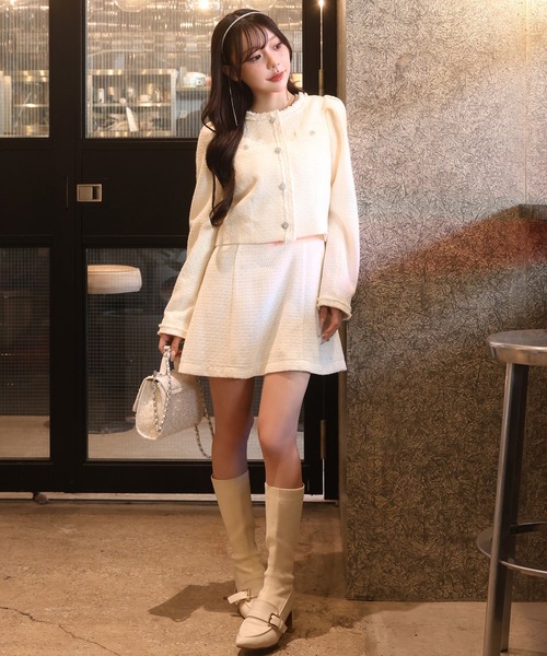 セール】【Twinkle collection】ビジューリボンミニワンピース