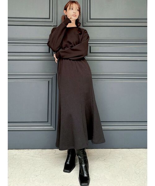 セール】【ZOZO限定】裏起毛スウェットマーメイドワンピース