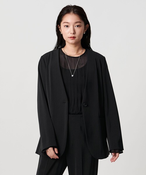 MARW UNITED ARROWS＞ツイル ノーカラー ジャケット（ノーカラー