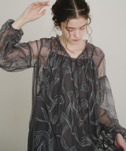 リボン刺繍ギャザードレス（ドレス）｜Dorry Doll（ドリードール）の