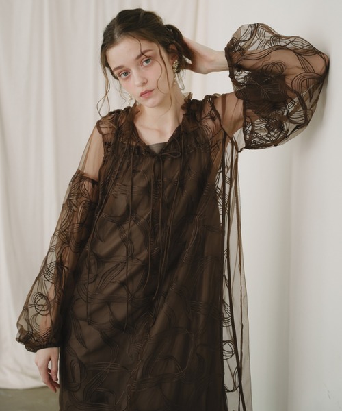 リボン刺繍ギャザードレス（ドレス）｜Dorry Doll（ドリードール）の