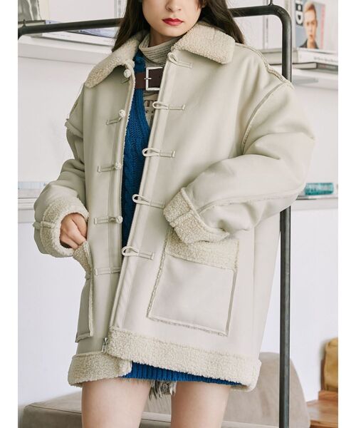 セール】フェイクムートンチャイナジャケット（ムートンコート