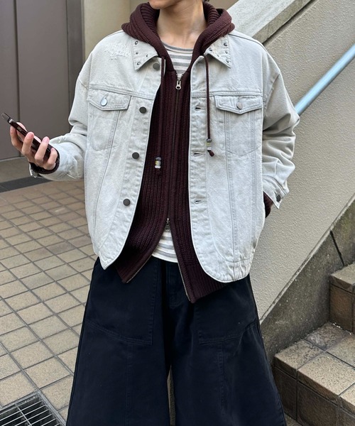 セール】Studs damage denim jacket / スタッズダメージデニム