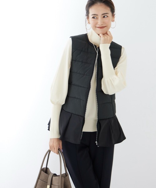 M.deux（エムドゥ）の「ペプラムダウンベスト（ダウンベスト）」 - WEAR