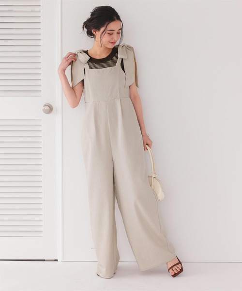 ライトエステル肩リボンサロペット（サロペット/オーバーオール