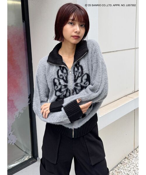 y2k 00s当時物 マーブルニット裏ボア ライダース ケーブル編み 平成