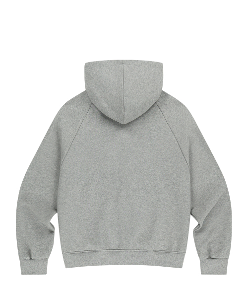 セール】129 ロゴパッチ フードパーカー ライトグレー（パーカー