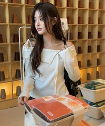 オフショルダー」に該当するトップス（リボン）ファッション通販