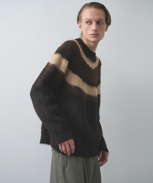 markaware/marka】ALPACA BRUSHED STRIPED JUMPER（ニット/セーター